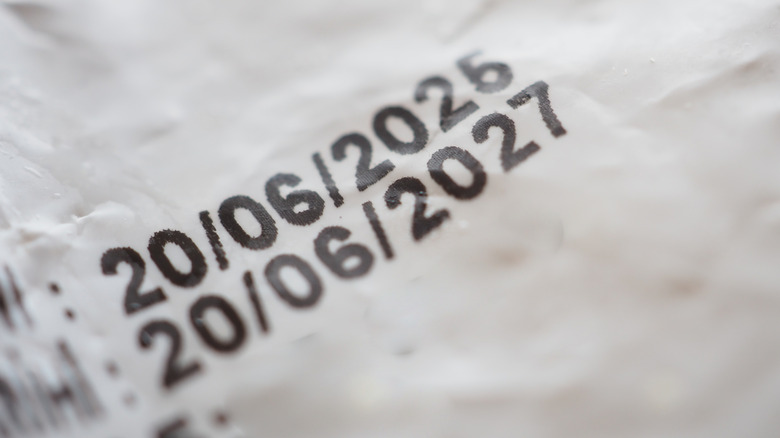 Expiration dates printed on food packaging