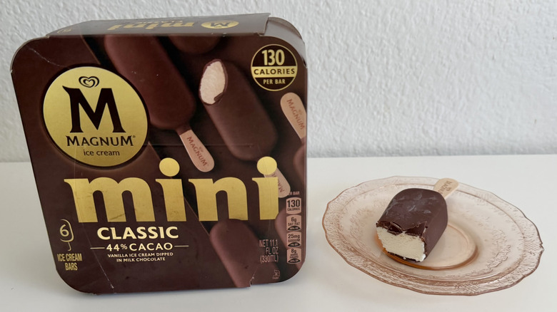 Classic Milk Chocolate Mini ice cream bar on a plate