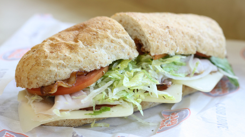 Cold sub from Jersey Mike's on paper from store