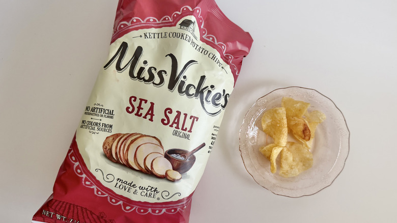 Miss Vickie's Sea Salt chips on a plate