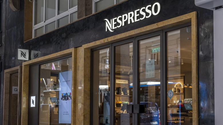 The exterior of a Nespresso store