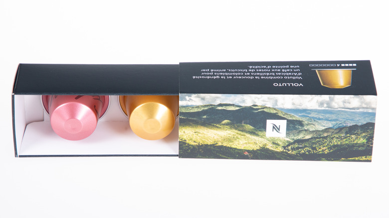 A small box of Nespresso pod samples