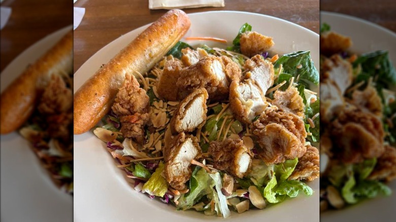 Applebee's Oriental Chicken Salad on white plate