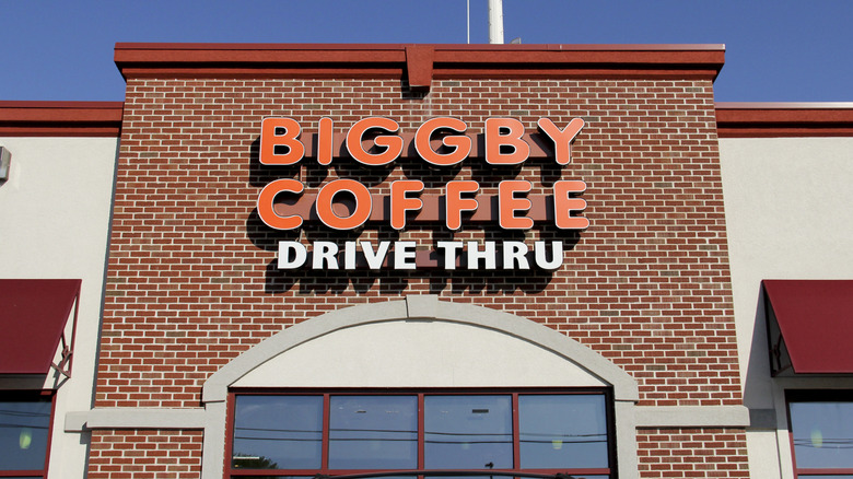 Outside Biggby Coffee drive thru