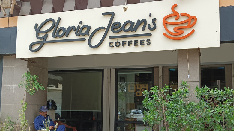 Outside Gloria Jean's Coffees