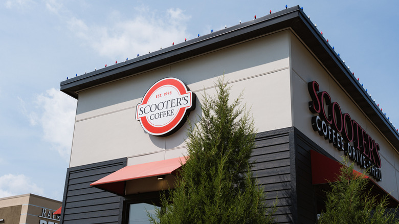 Outside Scooter's Coffee shop