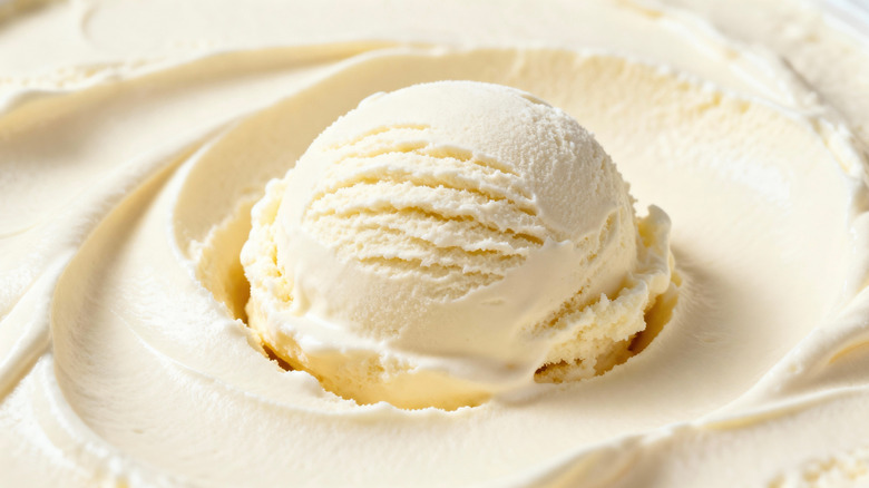 Scoop of vanilla ice cream