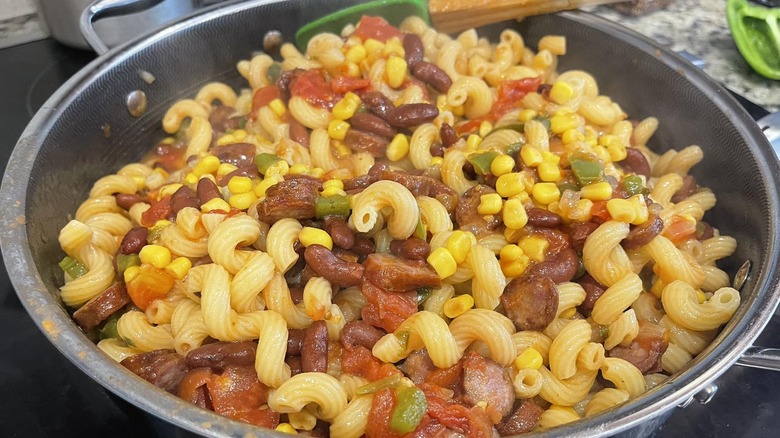 close up of hoover stew in a pan