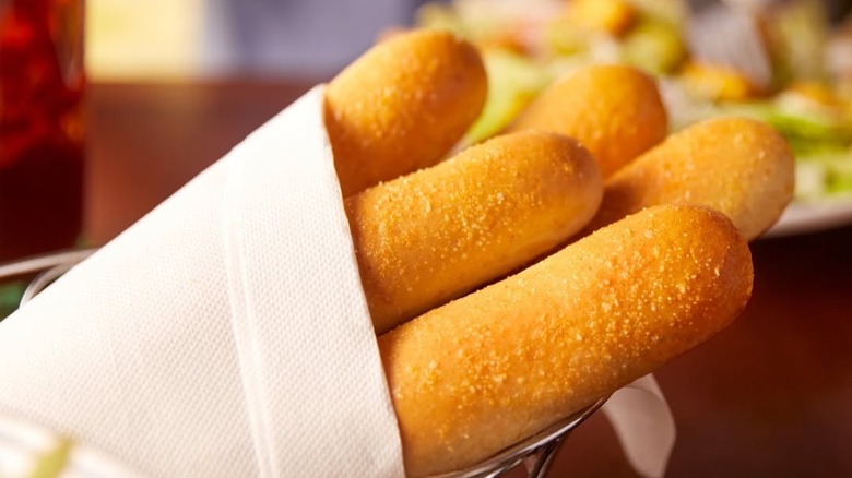Close up of Olive Garden breadsticks