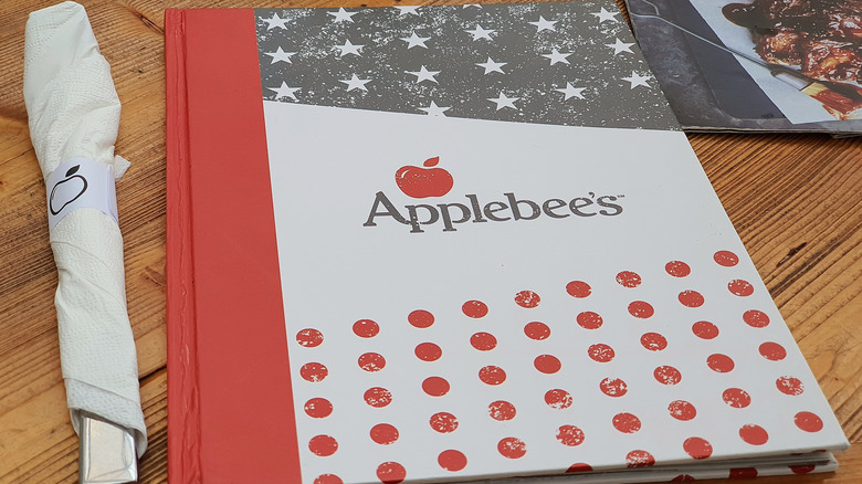 Applebee's menu on a table