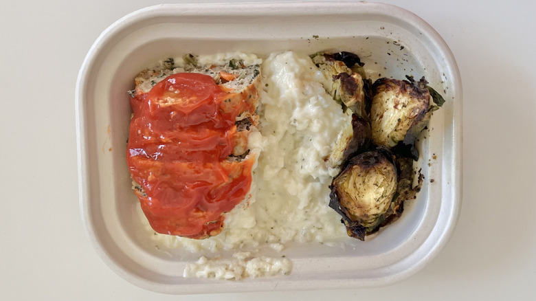 Turkey meatloaf with brussels sprouts