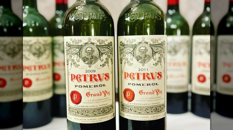 Bottle of 2009 and 2011 Petrus