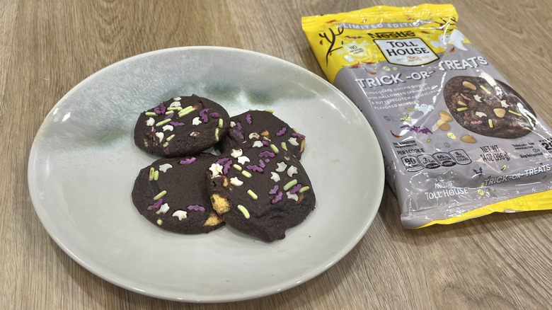 Nestle Toll House Trick-Or-Treats cookies on a plate.