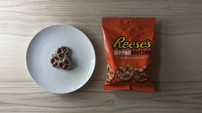 Reese's Dipped Pretzels on white plate