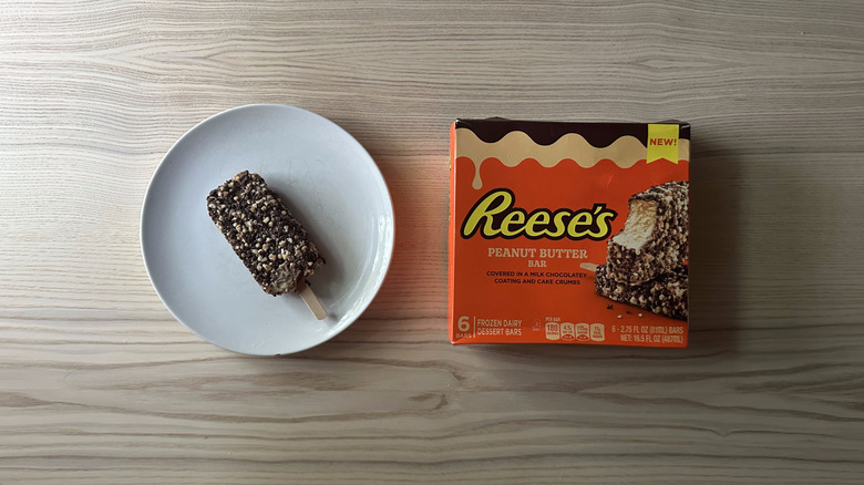 Reese's Frozen Peanut Butter Bar on white plate