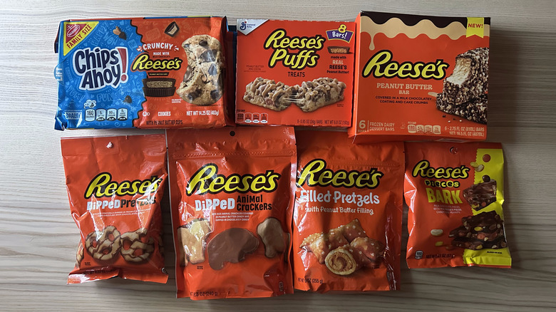 Reese's snacks on wooden table