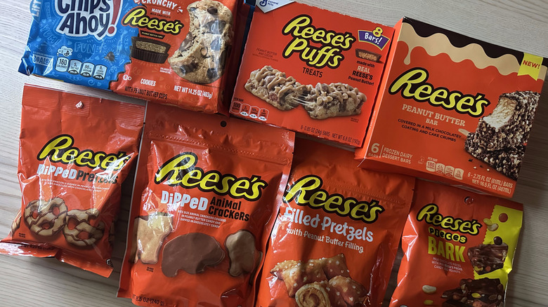 Reese's snacks on wooden table