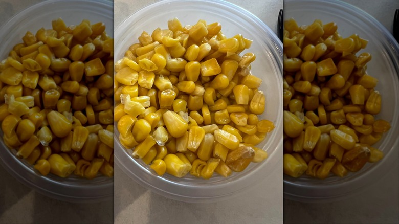 Corn in plastic cup from Long John Silver's