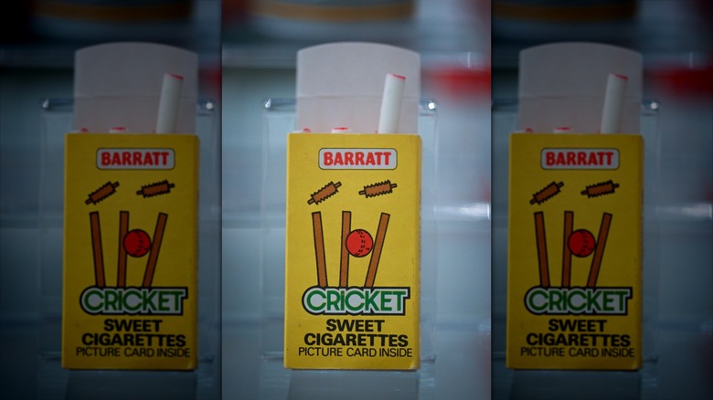 a pack of cricket sweet cigarettes opened