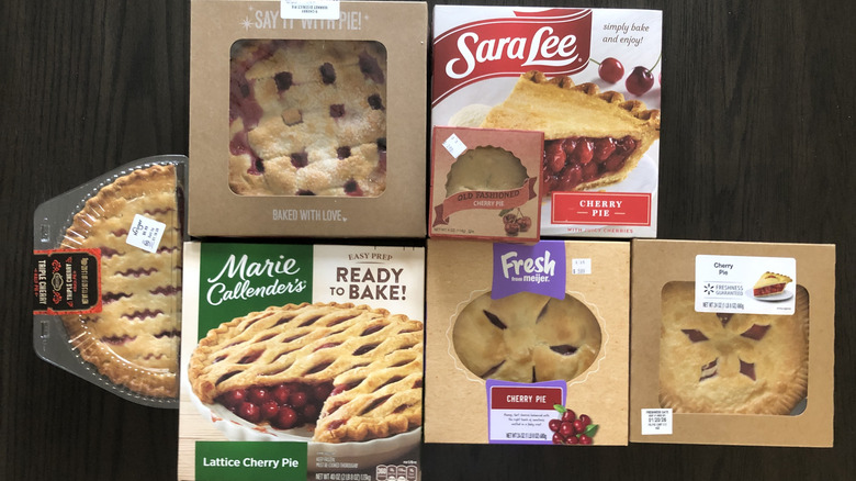 7 different brands of store-bought cherry pie.