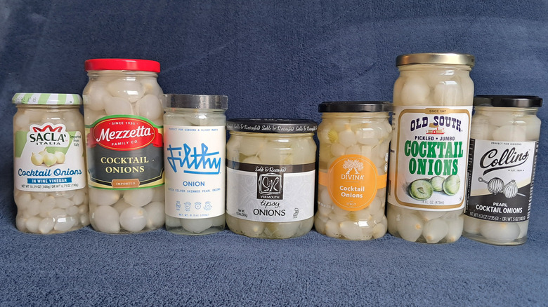 seven jars of cocktail onions