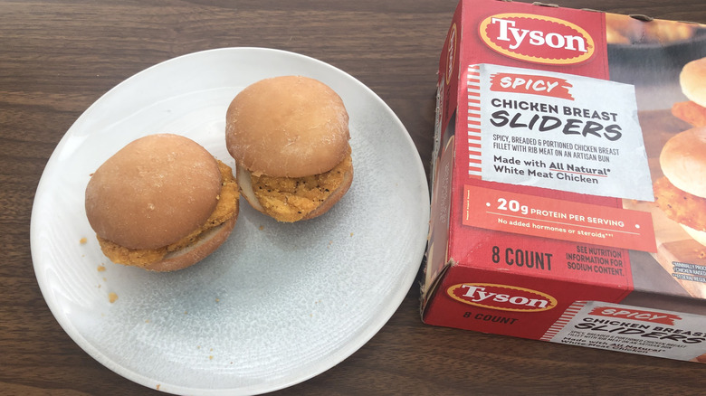 Tyson spicy chicken breast sliders.
