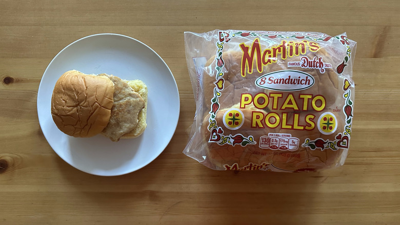 Martin's Potato Rolls on wooden table