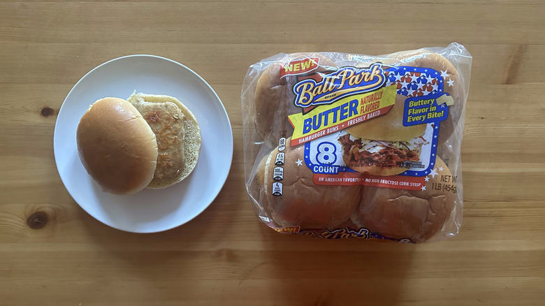 Ball Park Butter Hamburger Buns on wooden table