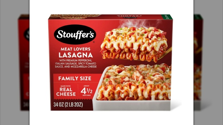 Package of Stouffer's Meat Lovers Lasagna