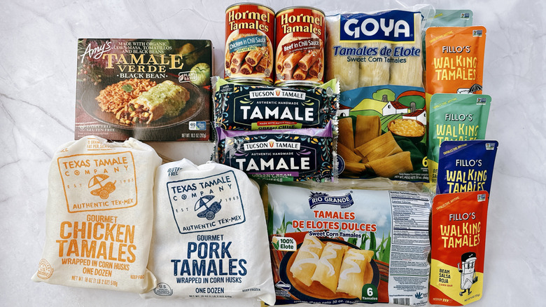 table of store bought tamale brands