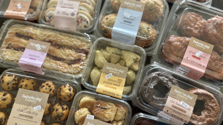 Various Target Favorite Day baked goods in packaging on countertop