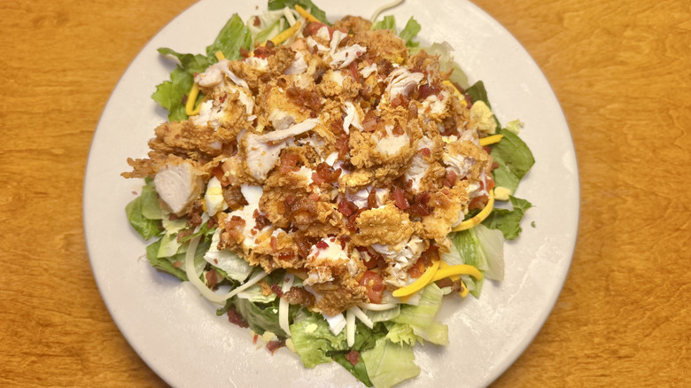 Chicken Critter Salad with bacon on top