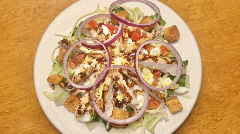 Grilled Chicken Salad top view on table