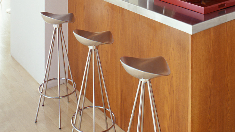 kitchen with stainless steel countertops