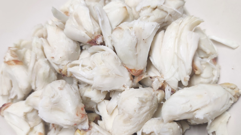 White crab meat on a plate
