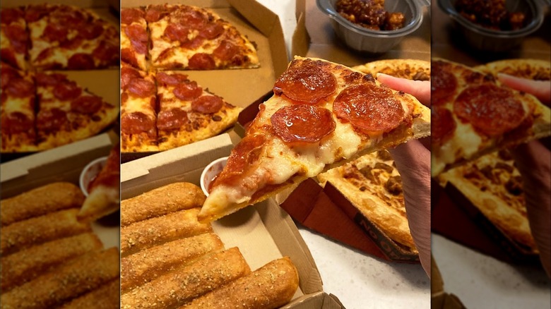 Pizza Hut Big Dinner Box with pepperoni pizza