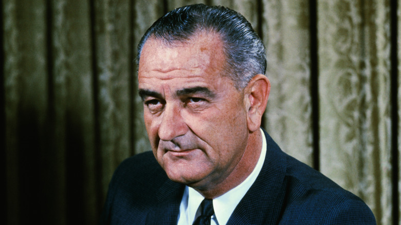 Portrait photograph of Lyndon B. Johnson during his presidency