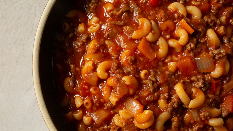American goulash in bowl