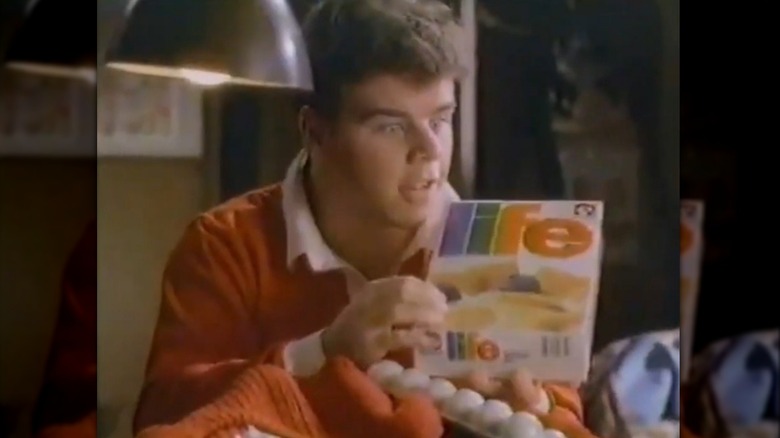 John Gilchrist playing Mikey as a college student in a Life ad