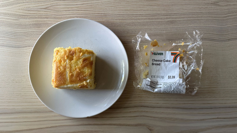 7-Eleven cheese cake bread on white plate