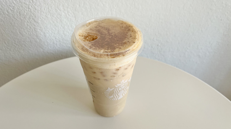 To go cup of Starbucks Iced Pumpkin Cream Chai