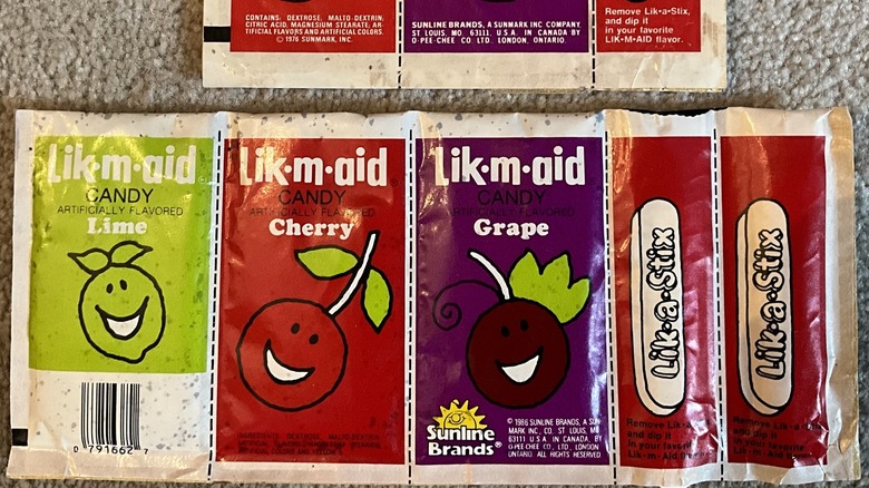 Various flavors of Lik-m-aid candy