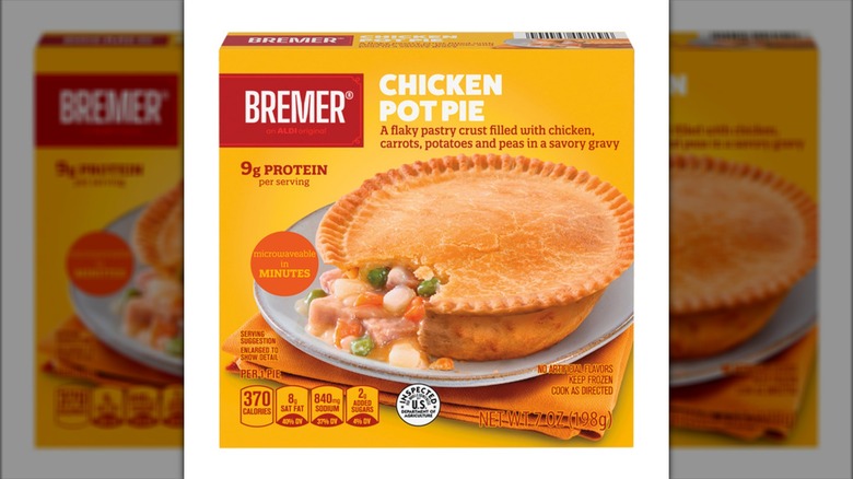 Aldi's Bremer Chicken Pot Pie in packaging