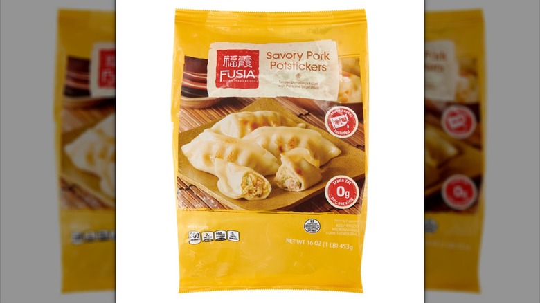 Package of Aldi's Fusia Asian Inspirations Pork Potstickers