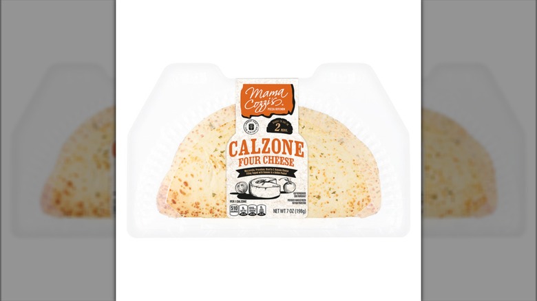 Aldi's Mama Cozzi's Four Cheese Calzone in packaging