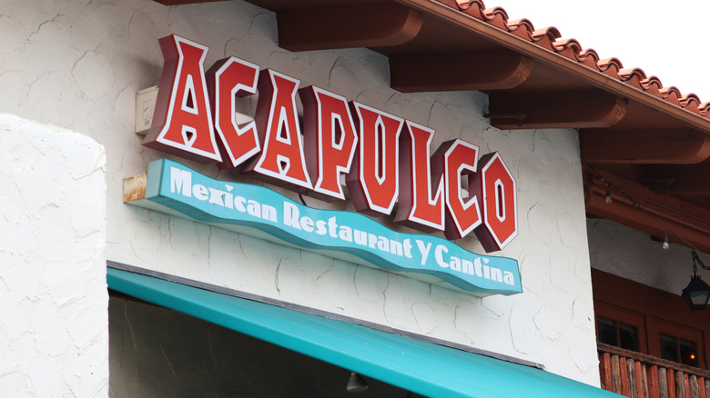 Close up of Acapulco restaurant sign