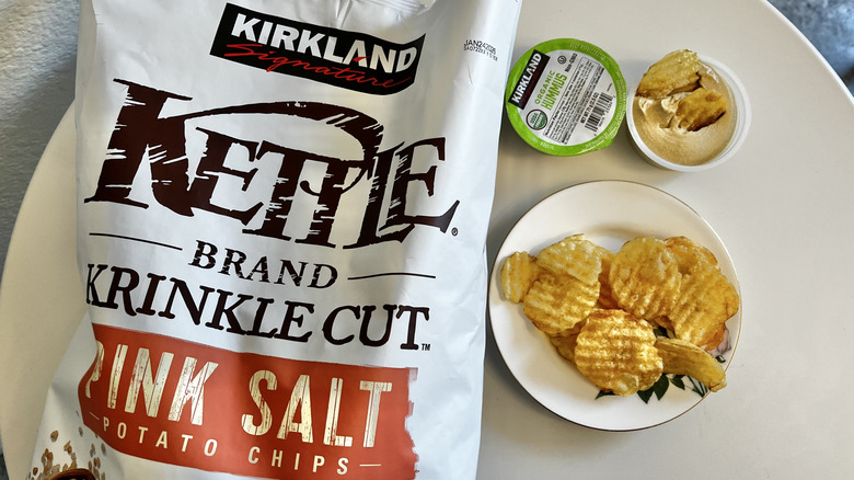 Kirkland kettle crinkle, cut chips and hummus