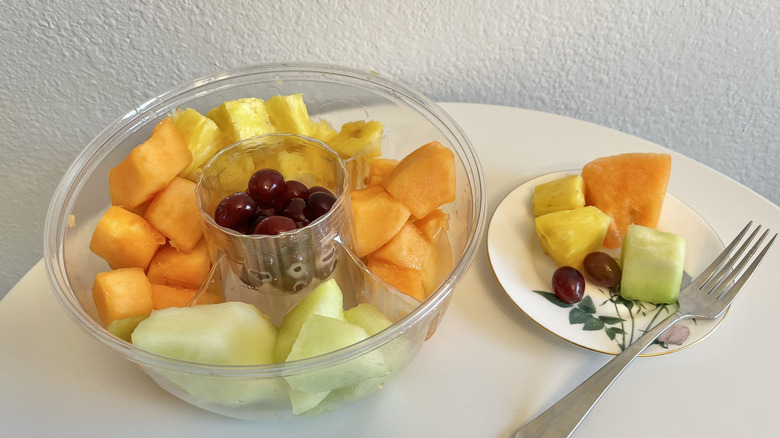 Costco fresh fruit on a plate