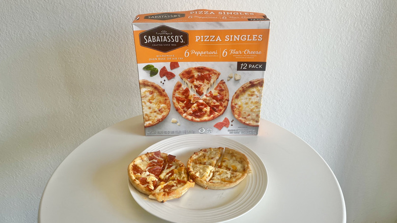 Mini pizzas on a plate on the table