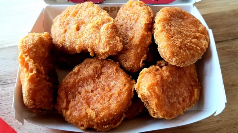 McDonald's Spicy Chicken McNuggets in white carton